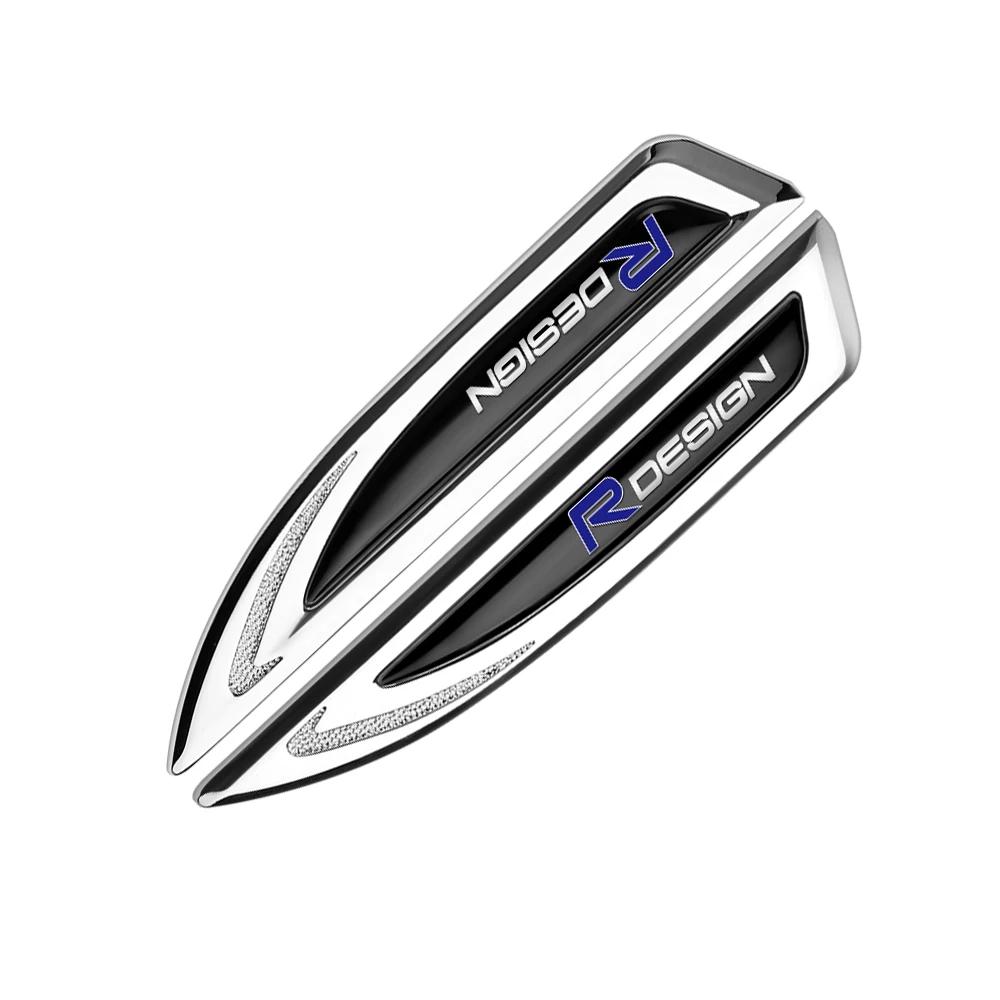 2pcs 3D Metal Blade Shape Car Side Fender Trunk Badge Badge Sticker For volvo Rdesign XC60 XC90 V40 V50 V60 S40 S60 S80 XC40 AWD