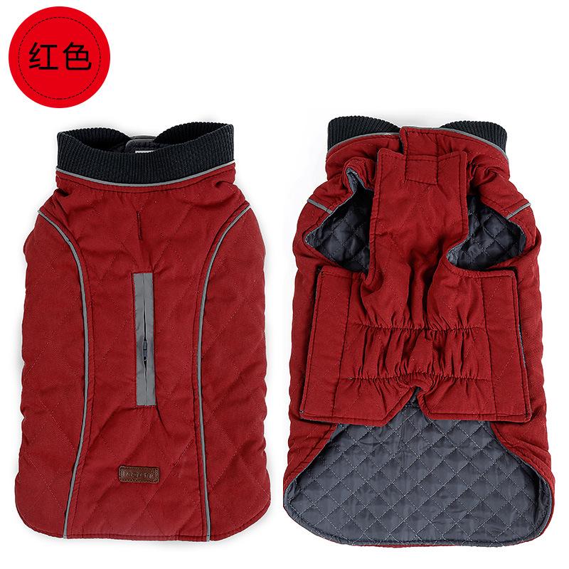 Pet retro thickened warm dog clothes golden hair magic bucket autumn and winter close-fitting clothing reflective vest pet clothes