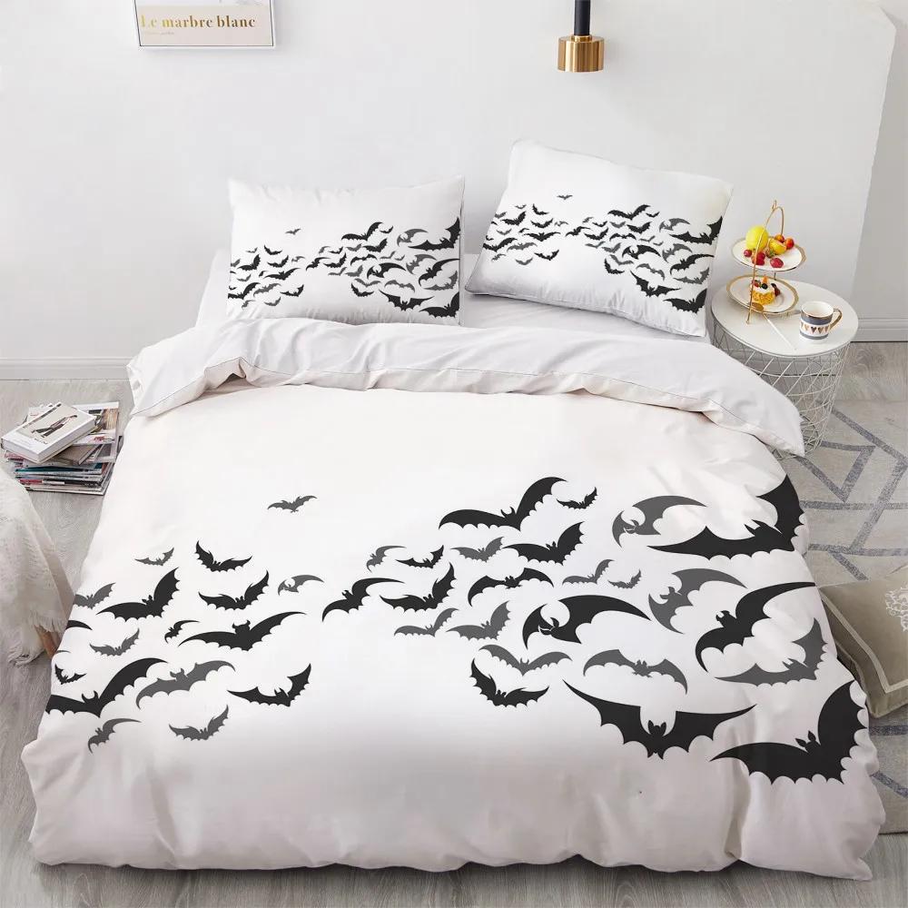 Black and White Grimace Duvet Cover Black Cartoon Dryad Ghost for Children Boys Gifts Bedroom Decoration Polyester Quilt Cover