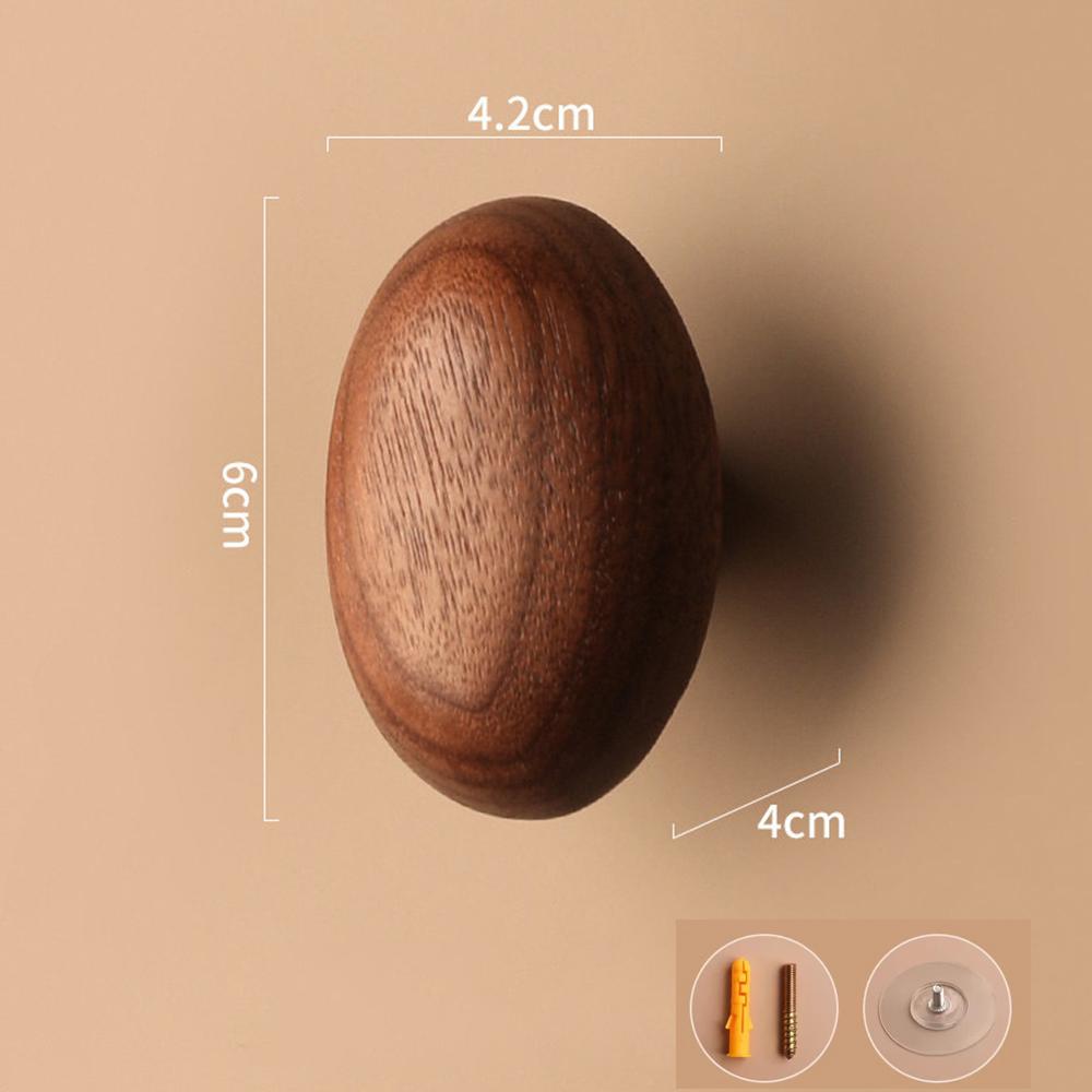 Pebble Shaped Wall Mounted Coat Hook Natural Wooden Clothes Hanger Key Hat Scarf Handbag Hook Decor Bathroom Rack Storage Hanger
