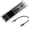 Корпус для внешнего SSD M.2 NGFF SATA Type C USB 3.1 10 Гбит/с Прозрачный Внешний корпус для SSD Адаптер для внешнего SSD 2230/2242/2260/2280