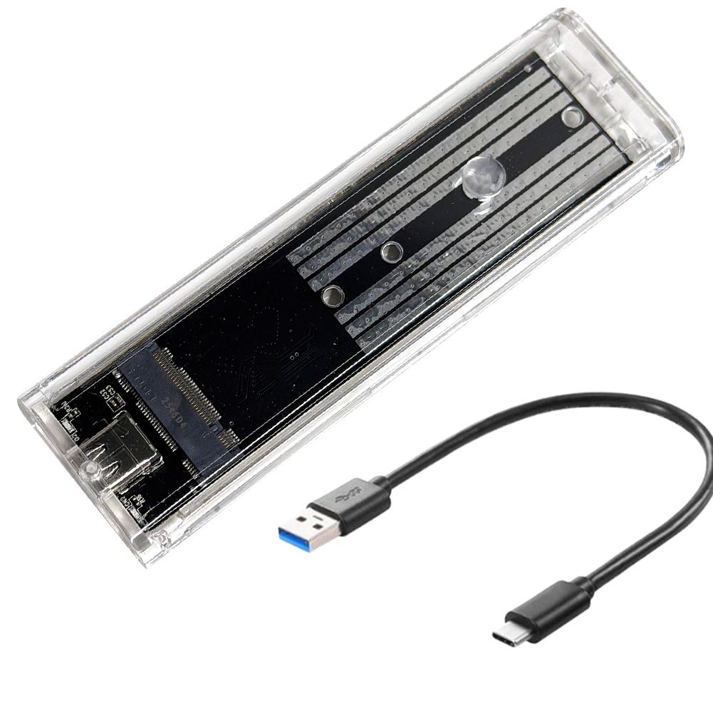Корпус для внешнего SSD M.2 NGFF SATA Type C USB 3.1 10 Гбит/с Прозрачный Внешний корпус для SSD Адаптер для внешнего SSD 2230/2242/2260/2280