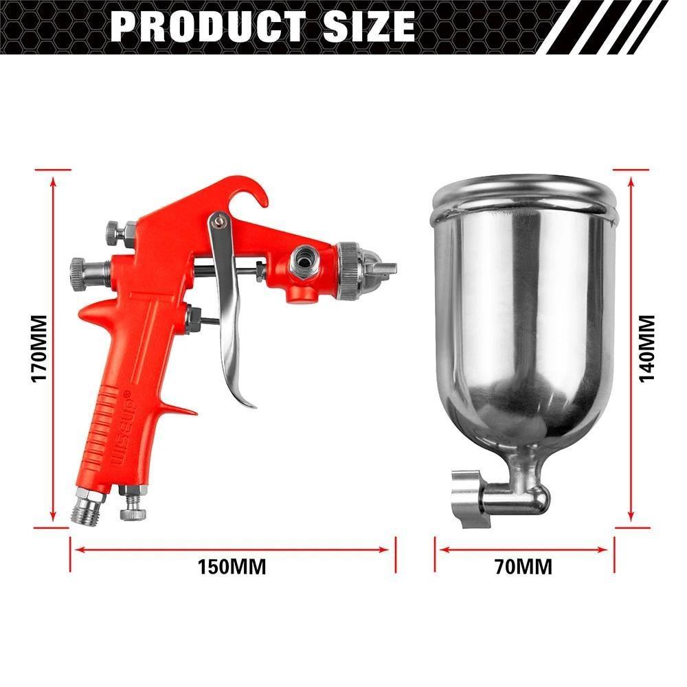 WISEUP Professional Sandblasting Gun 1.5mm Nozzle Gravity Spray Gun For Car Painting Sprayer Pneumatic Airbrush DIY Painting Kit