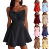 Женское Модное, Элегантное, Сексуальное, Приталенное, Без бретелек Короткое платье с бантом