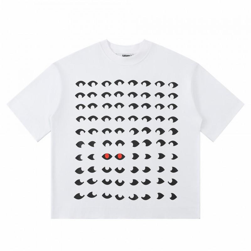 Unisex Streetwear Graphic Print Puff Ink Tee Loose Fit Cotton T-Shirt Teens Adults