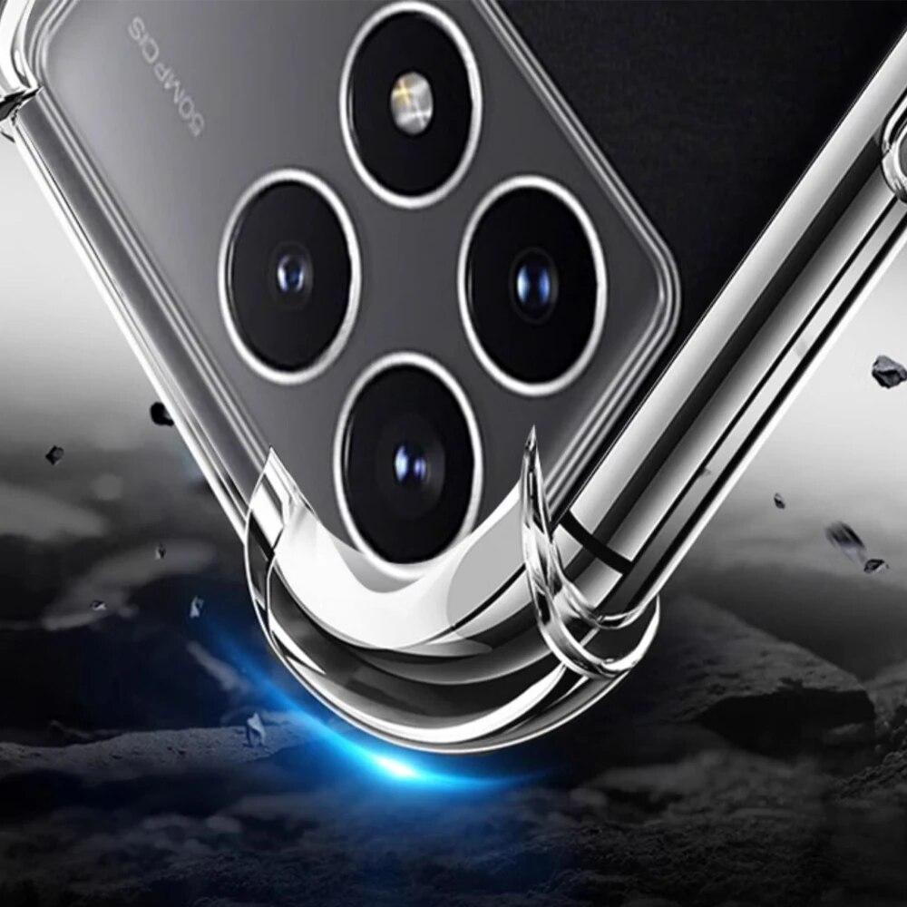 Для Xiaomi Poco X6 Pro X 6 X5pro Прозрачная противоударная подушка безопасности Мягкий чехол из ТПУ для Poco M6 Pro 5G M6 M5 S Магнитный кольцевой держатель-подставка Силиконовый чехол