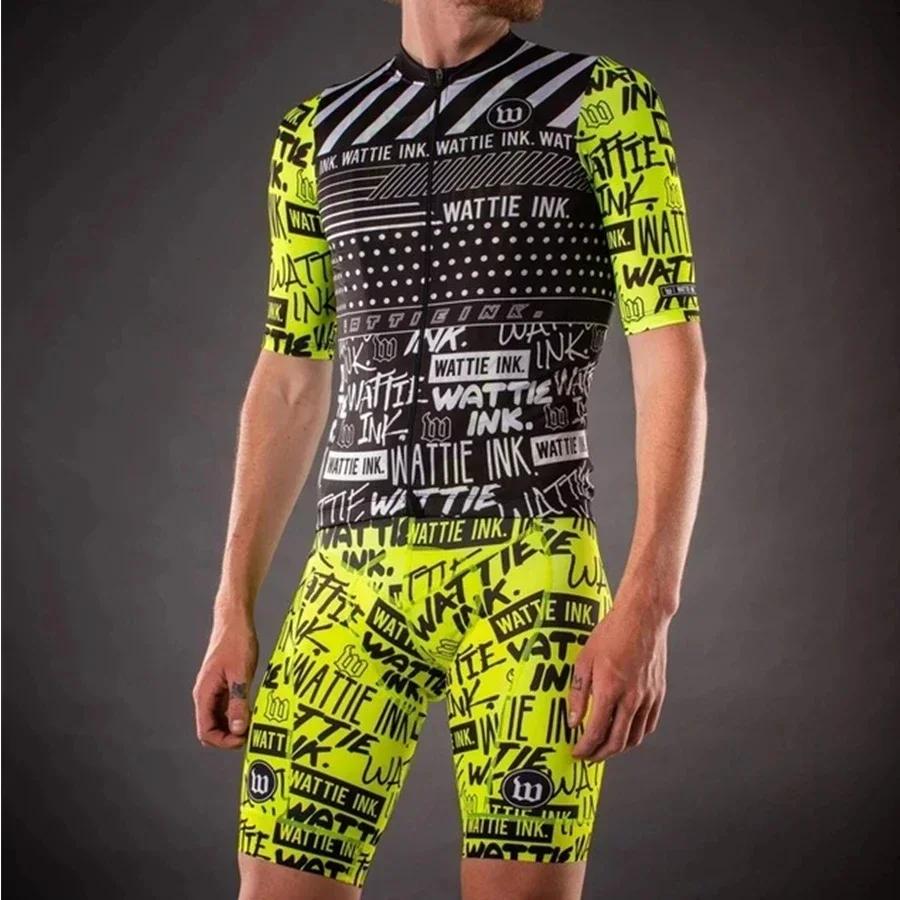 Wattie Ink Мужской Костюм для Велоспорта Велосипедная Майка Ropa Conjunto Ciclismo Hombre Спортивная Одежда для Велосипеда Обтягивающие Штаны Комплект Mtb Комбинезон Костюм для Триатлона