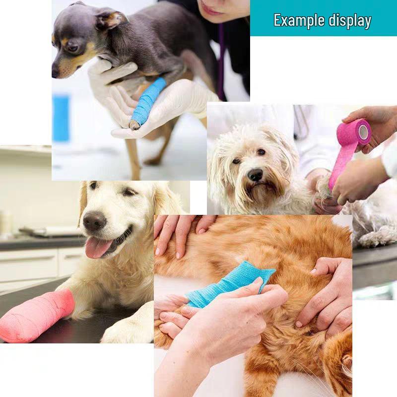 Colorful Cartoon Animal Elastic Self-Adhesive Pet Bandage for Dogs - Anti-Dirty Foot Wrap, Ankle Support & Finger Bandage