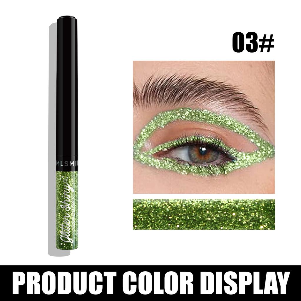 MLSMILE Pearlescent Liquid Eyeliner, Explosive Colorful Glitter Eye Shadow, Waterproof Non-smudge Eyeliner