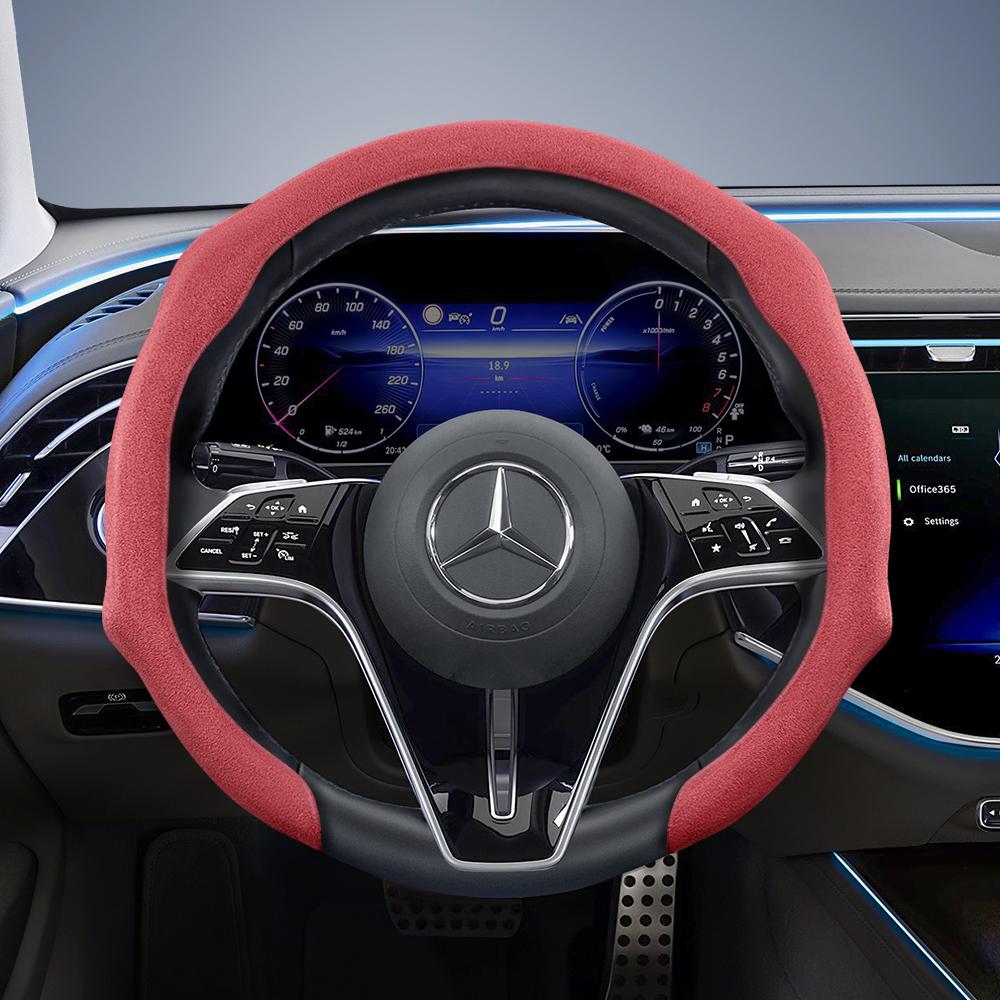 Подходит для премиальных замшевых накидок на руль Mercedes-Benz с защелками, нескользящих и долговечных, доступны в круглом и D-образном исполнении