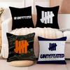 U-Undefeated Trend Cushion Cover Soft Plush Fabric Double-Sided Printed Sofa Cushion Cover for All Seasons Home Decor Gift