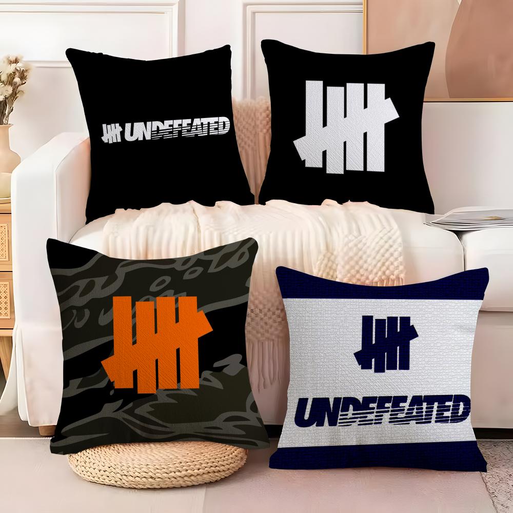 U-Undefeated Trend Cushion Cover Soft Plush Fabric Double-Sided Printed Sofa Cushion Cover for All Seasons Home Decor Gift