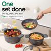 DONNOR Kitchen Cooking Set 12 Pcs Pots and Pans Set Non-toxic Healthy Pots and Pans Set Non Stick Saucepans Steamer Set
