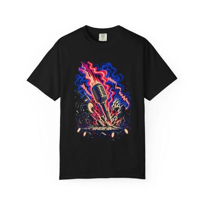 Stage Impact Psychedelic Music T-Shirt Black Front Print Comfort Colors 1717