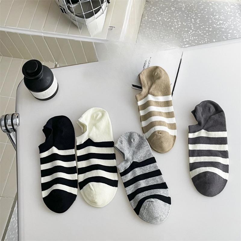 Мужские тонкие носки на весну и лето, новые, в полоску, спортивные, для отдыха, дышащие, низкие