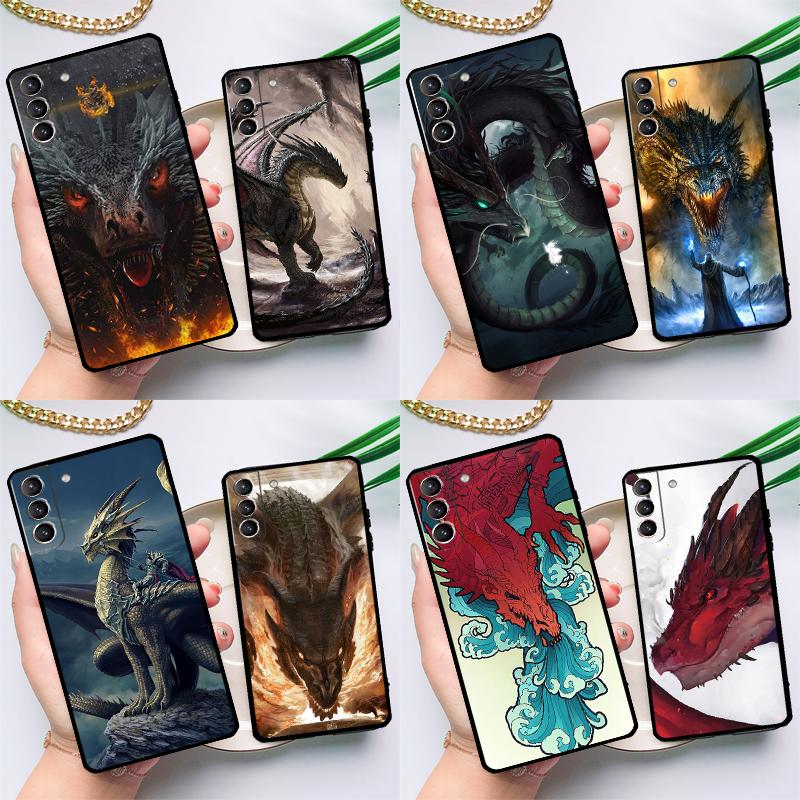 Dragon Cool Art Case For Samsung Galaxy S23 S22 Ultra S21 Plus S8 S9 S10 Note 10 20 Ultra S20 FE S21 FE Cover