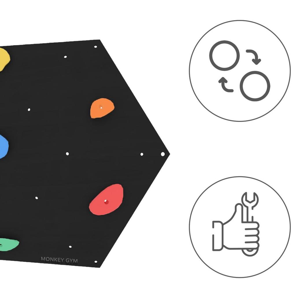 Скалолазный куб 1 Черный - Цветные зацепы