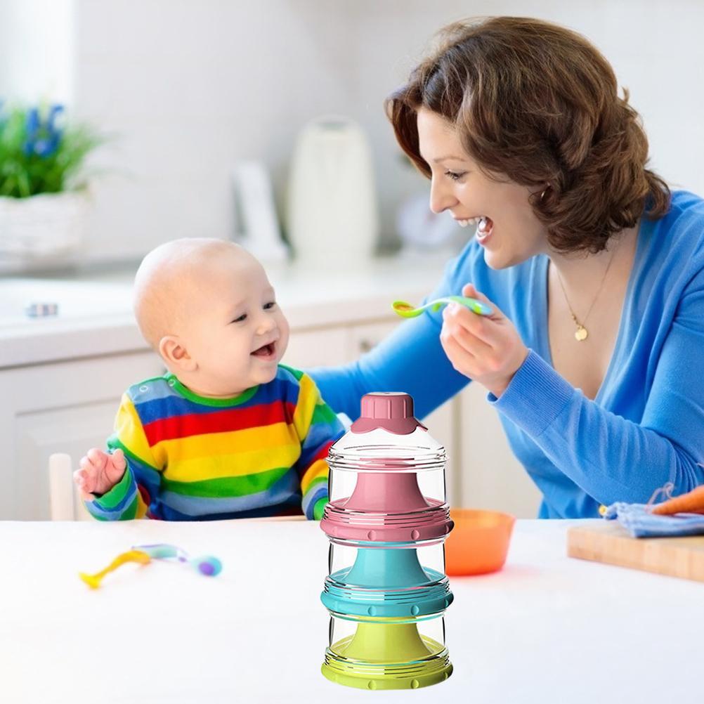 Диспенсер для детского питания с 3 отделениями, контейнер для детского питания для новорожденных, штабелируемый, портативный