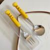 1Set Cartoon  Outer Tableware Rounded Smooth Eating Utensils Flatware Set  Table Matching