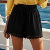 Womens Shorts Summer Casual Loose Elastic Waist Drawstring Lace Beach Cover Up Shorts