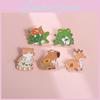 Creative Cartoon Animal Floral Metal Brooch Adorable Gift For Students And Adults