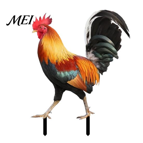 Garden Stake Decor Realistic Acrylic Animal Yard Stake, 2D Flat Chicken Goose Bird Outdoor Decoration Bunny Sign for Pathway, Patio, Lawn