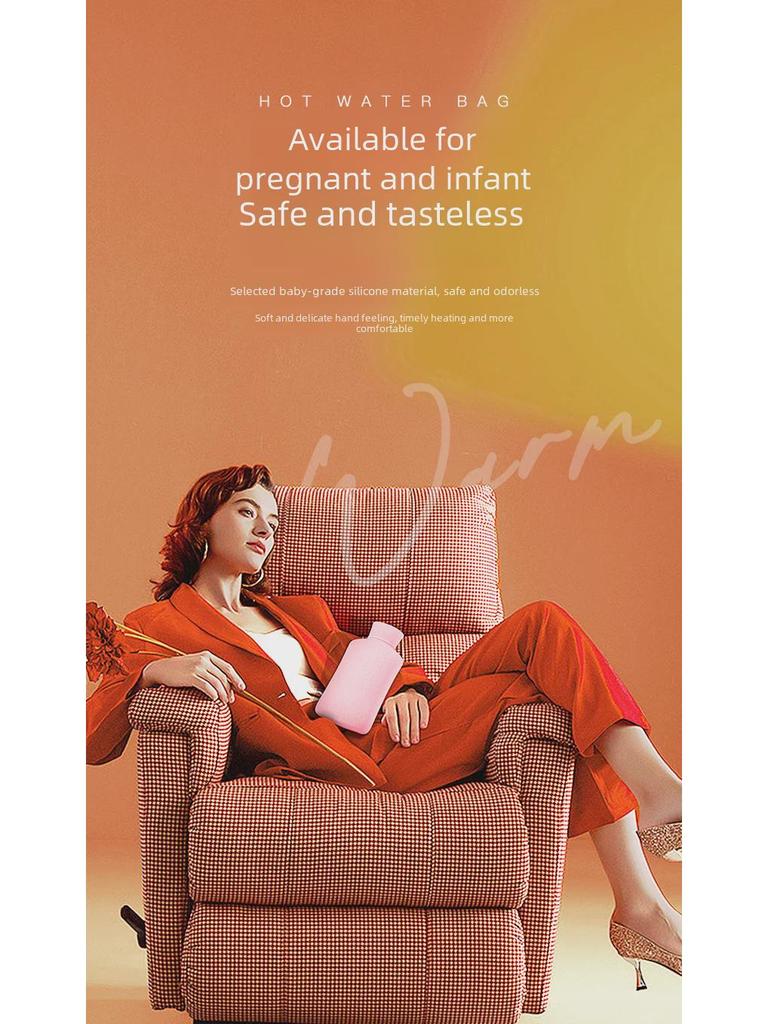 Silicone Hot Water Bottle 1L - Large, Dual Use for Heating and Cooling