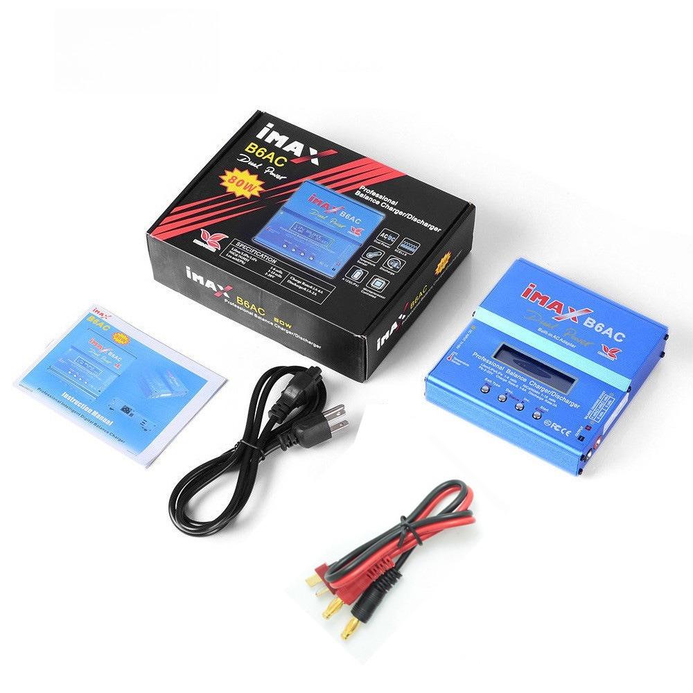 B6AC 80W 6A Зарядное устройство-балансир Lipo для NiMH NiCd Lipo LiFe Li-ion Pb аккумуляторов, дисплей LCD, RC зарядное устройство-разрядник, XT60