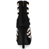 Allegra K Strappy Gladiator Heel Sandals with Platform Stiletto Heels, Black, Size 25.0cm