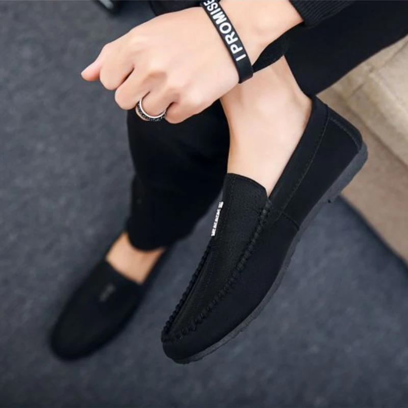 Модная мужская обувь лоферы, мужская повседневная обувь с низким верхом, удобная мягкая мужская социальная обувь 2025, мужская плоская обувь для вождения, Chaussure Hommes