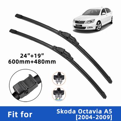 Щетки стеклоочистителя для Skoda Octavia A5 2004-2009 Передняя двойная резиновая полоска Щетки стеклоочистителя Щетки для лобового стекла Аксессуары для окон ветрового стекла