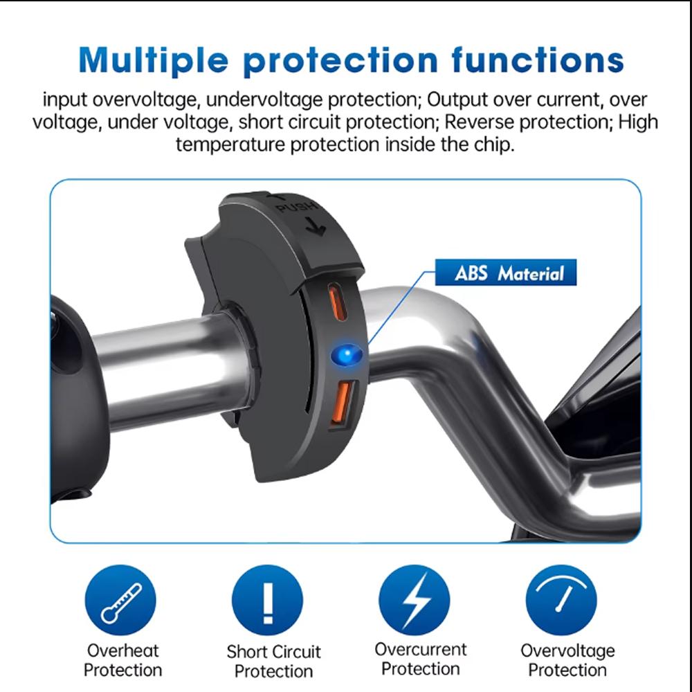 48 Вт быстрое зарядное устройство для мотоцикла QC3.0 18 Вт PD 30 Вт кронштейн для зарядки на руль водонепроницаемое зарядное устройство для велосипеда и телефона адаптер для розетки 12/24 В