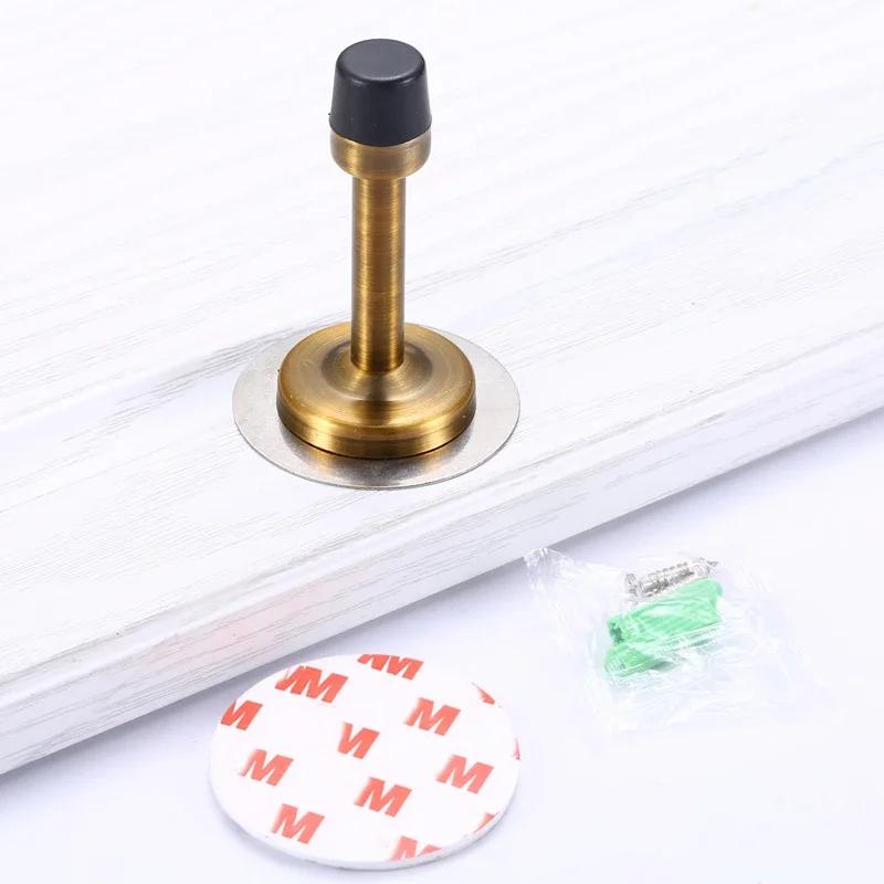 Дверные упоры из нержавеющей стали ZEXEF, настенный дверной упор, резиновый держатель, напольный крепеж с винтами, фурнитура для дома и спальни