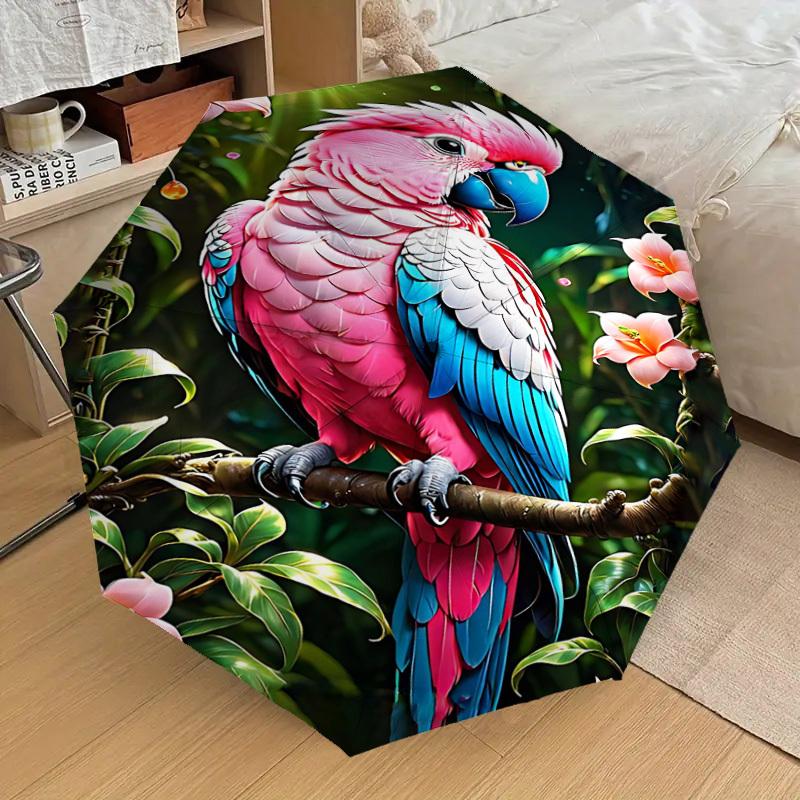 1PC parrot, jungle Automatic Open/Close Umbrella Compact Folding Umbrella with 8-Rib Shaft lightweight esign, Highquality Fabric1187A