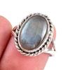 Ювелирное кольцо из стерлингового серебра 925 пробы с натуральным лабрадоритом S.6.5 l3Q12