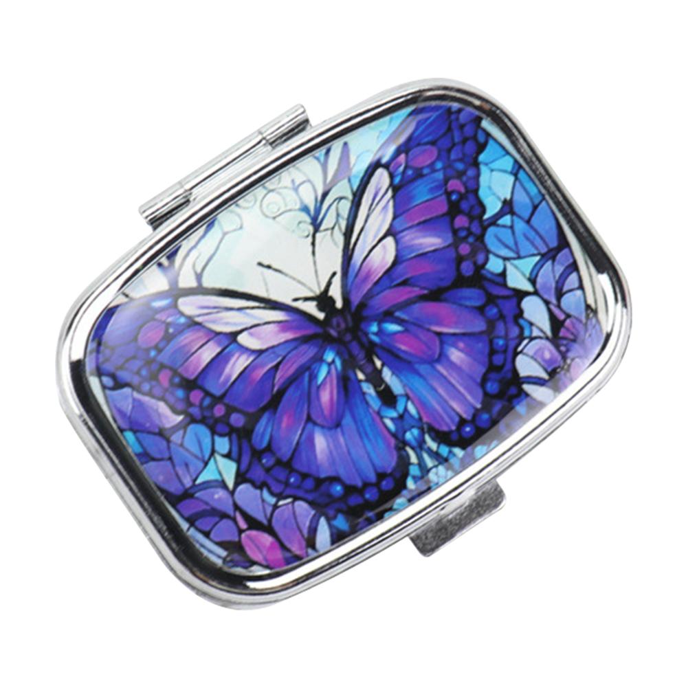 Маленькая таблетница и декоративный держатель для лекарств с 2 отделениями, металлический органайзер для таблеток для витаминов, рыбьего жира, пищевых добавок, контейнер для таблеток