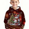 3D Digital Print Christmas Snowman Fun Pattern Sweatshirt, Fashion Trendy Casual Kids' Clothing, Perfect for Boys' Outdoor Wear