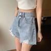 Модные джинсовые шорты Женские свободные рваные шорты Широкие короткие джинсы