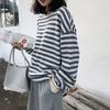 Hoodies Women Harajuku Gothic Stripe Cotton Hoodie Clothes Autumn Long Sleeve Loose Kawaii Korean Thin Sweatshirt Kpop Tops