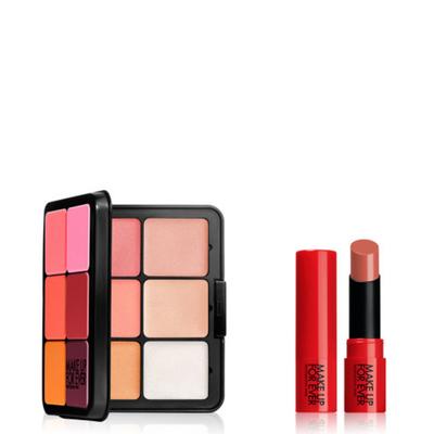 Makeup Forever NEW HD SKIN Палетка румян с эффектом сияния + мини-помада для губ, 1 шт.