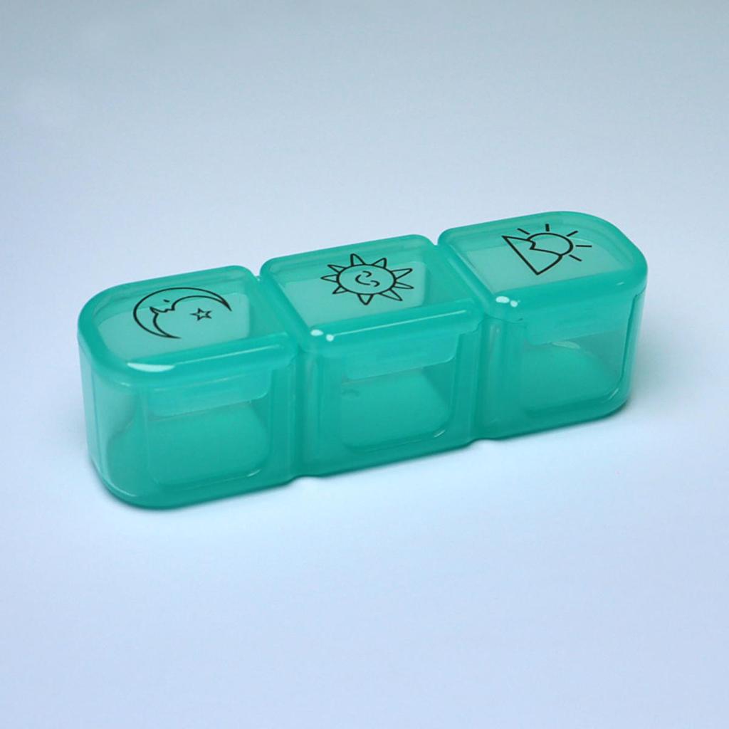 Портативный органайзер для путешествий с тремя сетками, утренний и ночной держатель для рыбьего жира, контейнер для хранения, разноцветный раздельный контейнер