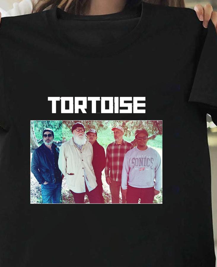 Tortoise Band Member Black Cotton T-Shirt Full size HRL969
