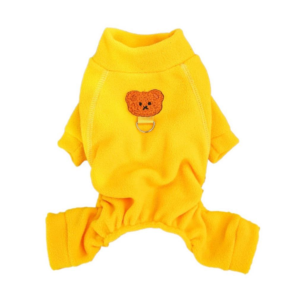 Зимняя одежда для собак с узором медведя, утолщенный базовый слой для собак, кошачья пижама для кошек и собак