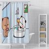 Shower Curtain Waterproof Polyester Fabric Paint Colorful Cartoon Q-Quarto B-Bubu Bath Curtains Home Bathroom Decor With Hook