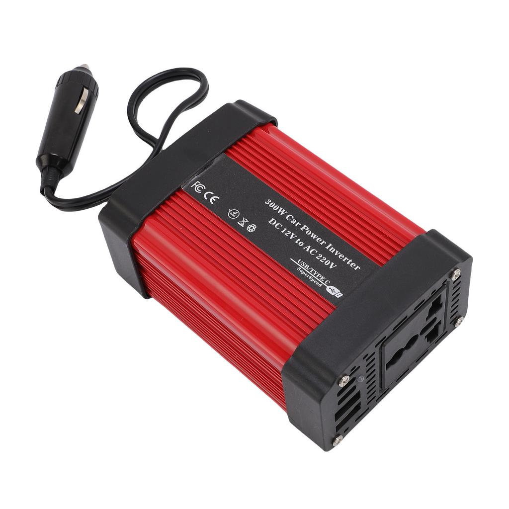 Автомобильный инвертор 300 Вт DC12V в AC220V Преобразователь мощности с интерфейсом быстрой зарядки PD 24 Вт QC 24 В для
