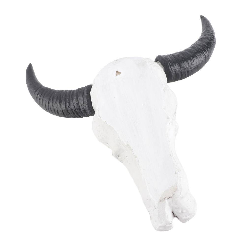 Resin Bull Head Wall Hanging Decoration Long Horn Animal Sculpture Background Wall Home Ornament