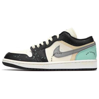 Air Jordan 1 Low Винтажные Баскетбольные Кроссовки Женские Черно-Зеленые DC0774-101(Команда24-)