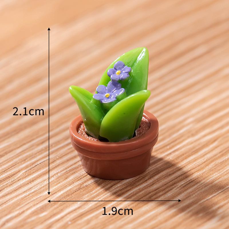 Микро-ландшафтные украшения, имитирующие суккулентные растения, кактусы, горшочки, смоляные поделки, настольные украшения для детского домика, маленькие украшения