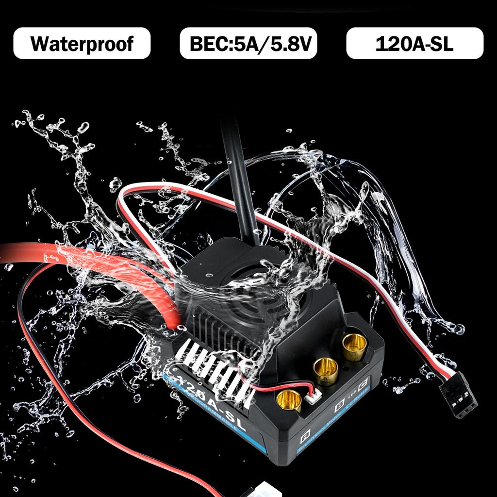 120A  Brushless ESC With 4 6S  5A 5.8V BEC For 3660 3670 3674 Brushless motor 1 8 Remote Control Car  Off road  Boat Toy