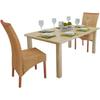 Dining Chairs - vidaXL - Set of 2 - Authentic Rattan - Solid Wood - Contemporary Style